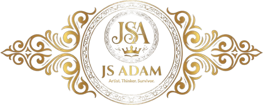The JSA crest of J.S. Adam: Artist. Thinker. Survivor.